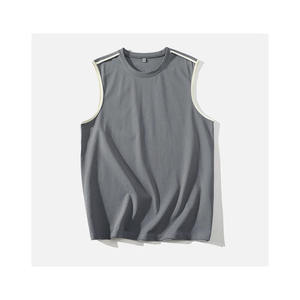 Fabricado en fábrica de poliéster/algodón personalizado para hombres, ropa de gimnasio sin mangas, músculos negros flexibles, camiseta sin mangas antideslizante, ropa deportiva - Product Image 5