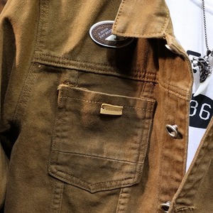 Veste en jean à motifs haut de gamme pour hommes 2024 nouveau Style coréen à la mode printemps polyvalent ample Cargo lavé vêtements pour hommes haut - Product Image 3