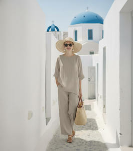 Conjunto de Lino Ecológico de Dos Piezas Extra Grande Personalizado para Mujer - Product Image 5