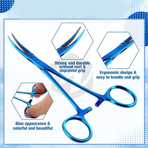 Pinzas Hemostáticas Manuales Duraderas, Curvas y Rectas, con Acabado Plateado, Certificadas por MOL para Uso Médico y Aficionados - Product Image 5