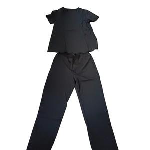 Uniforme médical infirmière gommage ensembles femmes hommes fermeture éclair basique Pro 2 pièces haut cordon pantalon chiné allaitement mince tunique 205 - Product Image 6