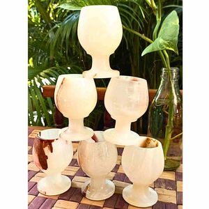 Verres à liqueur en marbre d'onyx de qualité supérieure couleur naturelle lot de 6 4 2 ajouter à votre collection de verres en verre - Product Image 3