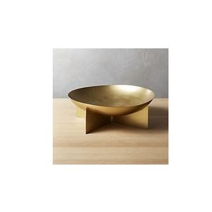 Tazón de Pedestal de Acero Inoxidable Dorado Pulido y Cepillado, Centro de Mesa Escultural Moderno para Mesa de Comedor, Decoración de Lujo - Product Image 1