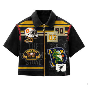 Camisetas de mujer Y2K de moda, camisetas cortas acanaladas suaves personalizadas para chicas, camisetas de verano de manga corta, camisetas de hombre con cremallera estilo Hip Hop - Product Image 3