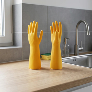 Guantes de Goma Reutilizables Impermeables para el Hogar, Ideales para Lavar Platos y Limpiar la Cocina, al Mejor Precio de Fábrica - Product Image 3