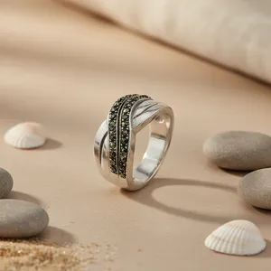 Anillo de Plata 925 con Marcasita para Mujer, Elegante Joya de Regalo - Product Image 2