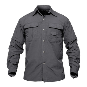 Camisas Polo Tácticas de Manga Larga para Hombre, de Secado Rápido, Antiarrugas, de Alto Rendimiento, con 3 Botones, Diseño Sólido, Tejido 100% - Product Image 4