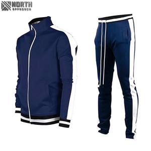 Nueva moda invierno sólido 2 piezas con capucha pantalones cortos conjunto ropa de calle en blanco cuarto Zip Wind Breaker algodón Chándal fútbol - Product Image 5