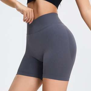 Mid Waist Seamless Compression Scrunch Butt Lift Yoga Shorts Fitness Men Sport Workout Gym Biker Casual 100% Cotton <b>Elastic</b> - Product Image 5