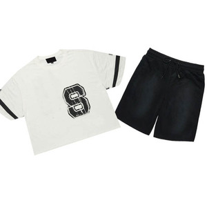 Conjunto de Camiseta y Pantalones Cortos para Hombre, Estilo Urbano, Dos Piezas, Ropa Deportiva para Gimnasio, Entrenamiento, Fitness, Ejercicio, Correr, Uso Diario - Product Image 3