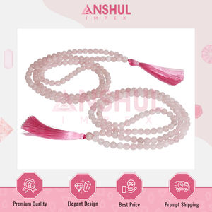 Meilleur Prix Qualité Exceptionnelle Semi-Précieuse 8mm Rose Doux Couleur 108 Perles de Prière Quartz Rose Pierre Précieuse Mala Disponible en Vrac - Product Image 4