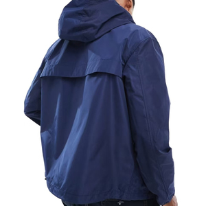 Chaqueta de Lona Extra Grande para Hombre, a la Moda, con Cuello Alto, Cortavientos, Cierre de Cremallera, Logotipo Frontal Regular, Abrigo para Exteriores - Product Image 3