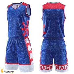 Ensemble de maillots de basket-ball sans manches personnalisés en sublimation antibactérienne, séchage rapide, taille plus, uniforme d'équipe pour adultes, 100% polyester - Product Image 2