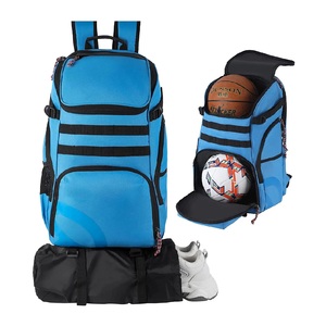 Sac à dos de basket-ball unisexe étanche compartiment à balles poche à chaussures sac d'équipement de sport de plein air maille doublure en polyester fermeture éclair - Product Image 1