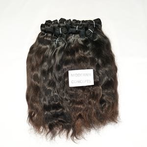 Paquets ondulés naturels couleur noire non traitée cuticule aligné jeune femme vierge temple indien extensions de cheveux humains - Product Image 5