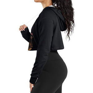 Streetwear Hot Sale Women <b>Crop</b> <b>Top</b> <b>Hoodies</b> Made in High Quality Material Women <b>Crop</b> <b>Top</b> <b>Hoodies</b> - Product Image 3