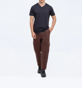 Pantalon de jogging vintage pour homme, en toile délavée, coton lourd, respirant, style baggy, cargo, cordon de serrage, collection streetwear - Product Image 1