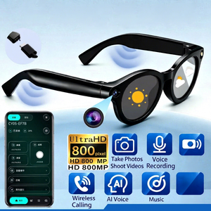 Lunettes Intelligentes IA avec Caméra 800MP, Photo, Vidéo, Diffusion en Direct, Assistant Vocal, Lecture Musicale, Chargement Type C - Product Image 1
