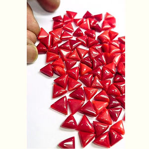 Qualité des ventes Moonga pierres précieuses en vrac rouge US $100 pièces cabochon de corail italien naturel 10mm-12mm triangle 249 cts lot 249 US $249 - Product Image 3