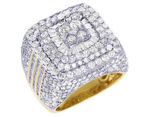 Anillo de Bodas de Hip Hop de diamante de corte redondo con moissanita VVS de 11,00 quilates para plata de ley 925 para hombres - Product Image 1