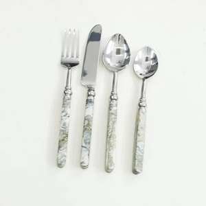 Mirrored steel High Quality Party and Wedding Usage Sustainable Vintage Handle 2 Spoon 2 Fork and 1 Knife <b>Cutlery</b> <b>Set</b> - Product Image 2
