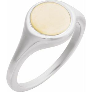 Stainless Steel Round Signet <b>Ring</b> Fashionable Cluster Inlay with Rose and 18K Gold Plating Gift for Any Occasion - Product Image 1