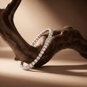 Pulsera de diamantes cultivados en laboratorio, oro blanco, diamantes redondos, pulsera de lujo, joyería fina clásica y elegante, regalo para mujer - Product Image 1