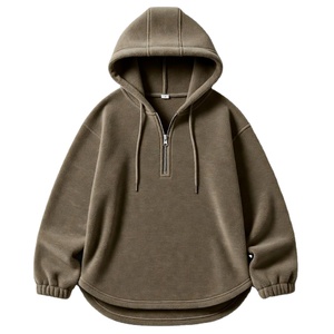 Sudadera con capucha de invierno para mujer, de forro polar grueso de 320 GSM, transpirable, ecológica, informal, con cremallera frontal, OEM ODM - Product Image 2