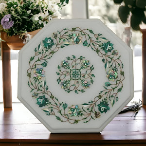 โต๊ะฝังหินอ่อนทรงกลมหรูหรามาใหม่2024ของตกแต่งบ้านหรูหราทันสมัยสำหรับเฟอร์นิเจอร์ห้องรับประทานอาหาร - Product Image 5