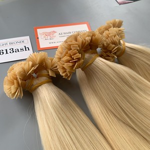 Meilleure vente 100% extensions de cheveux humains bruts non transformés de haute qualité pointe plate dans la tendance couleur blonde cuticule aligner - Product Image 3