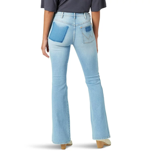 กางเกงยีนส์ขาบานแบบมีกระเป๋าสำหรับผู้หญิงกางเกงยีนส์ขาบานแบบมีกระเป๋า - Product Image 3