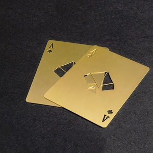 Custom Metal Business Game Poker Speelkaarten 0.2Mm Goud Etsen Messing Speelkaarten