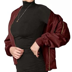 Vestes de bombardier élégantes pour femmes Vestes de bombardier pour femmes de style OEM Vestes de bombardier en satin pour femmes Vestes d'approvisionnement d'usine personnalisées - Product Image 4