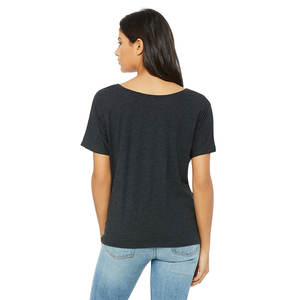 Bella Canvas Eco-friendly Mujer Carbón Negro para Triblend Slouchy Camiseta Último Color Sólido Festival Scoop Neck Beading - Product Image 3