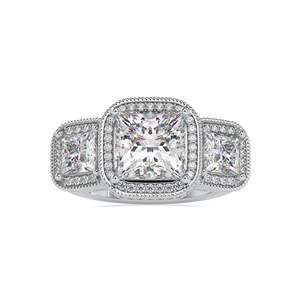 Bague Solitaire de Fiançailles pour Femme en Or 14K avec Moissanite VVS Certifiée IGI, Coupe Ronde Brillante, Style Hip Hop - Product Image 6