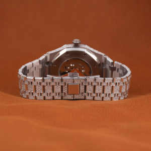 Montre pour hommes personnalisée en Moissanite, blanche, ronde, classique, avec date, chiffres, cadran, montre en diamant pour hommes, cadeau - Product Image 3