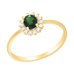 Anillo de diseñador de flores románticas de oro amarillo elegante de Rikhava Diamonds, colgantes y dijes de moda para mujer de alta calidad para bodas - Product Image 2