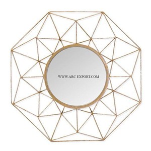 Espejo de pared montado en la pared de calidad superior, espejo de Metal con acabado de Color dorado para uso en el hogar, Hotel, restaurante, a los mejores precios, suministros - Product Image 3