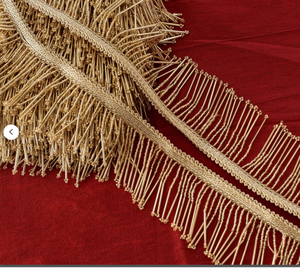 Handmade Glass Work Gold Fringe Wholesale 5yards/lot <b>Bead</b> Tassel Tassels Trim Lace Fringe - Product Image 1