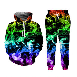 Survêtement de sport décontracté personnalisé avec impression par sublimation intégrale, pantalon de jogging pour homme, bas de survêtement, veste à capuche, 100% coton, OEM - Product Image 1