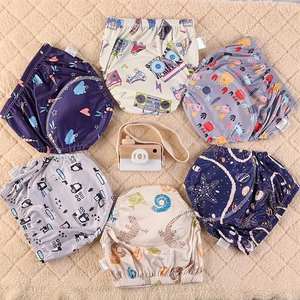 Cubiertas de pañales transpirables con tela de poliéster con diseños de animales para todas las estaciones Funda de pañal todo en uno con estampado completo - Product Image 5