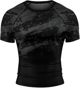 Camiseta de Compresión de Manga Corta Personalizable para Hombre, con Logotipo, Transpirable, de Secado Rápido, para Entrenamiento de Jiu Jitsu Brasileño, MMA, Sin Kimono - Product Image 1