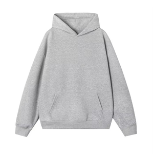 เสื้อมีฮู้ดแบบสวมหัวมีฮู้ดสำหรับผู้ชายปกเสื้อมีฮู้ดแบบ100% ผ้าฝ้ายขนแกะสีทึบมีกระเป๋าโลโก้ตามสั่งสำหรับฤดูหนาว - Product Image 1