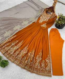 ชุดเดรสลำลองสำหรับสตรี,ชุดกระโปรงสำหรับงานปาร์ตี้สไตล์อินเดียโบราณ Gujarta Alphanumero - Product Image 5