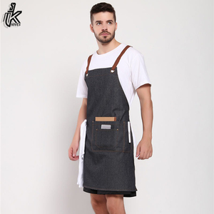 Delantales de lona vaquera de trabajo duradero de la mejor calidad, tela de cuero y algodón de alta calidad, poliéster para Chef, precio bajo, novedad de 2024 al por mayor - Product Image 3