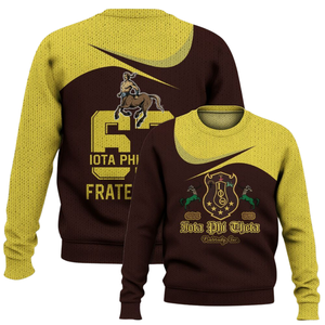Iota Phi Theta 1963 acrylique tricot pull Chenille lettre pull fraternité vêtements hiver grec vie vêtements - Product Image 6