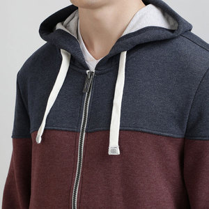 Sudadera Ligera con Cremallera Completa de Dos Tonos 100% Algodón para Hombre al por Mayor, con Logotipo Personalizado OEM, Estilo Urbano, Invierno - Product Image 3