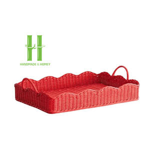 Bandeja decorativa de ratán de alta calidad con platos de ratán natural Platos de cuero Ecológico Buen PRECIO DE HNH Vietnam - Product Image 3