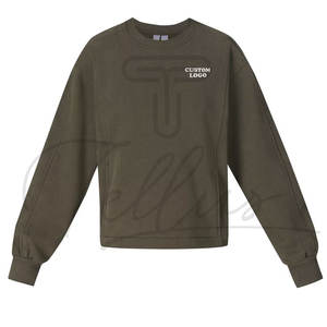 Sweat-shirts pour femmes personnalisés pour l'hiver, pull-over 100% coton respirant avec logo sur le devant - Product Image 5