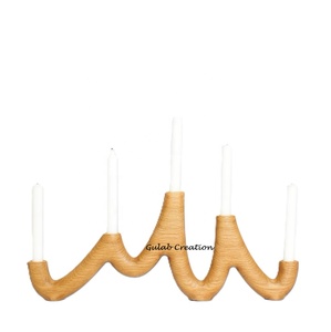 ZAM ZAM IMPEX's Premium Quality 5-Arm Mango Wood <b>Candle</b> Stick Holder Handmade Home Decoration for Easter Occasions Best Price - Product Image 1